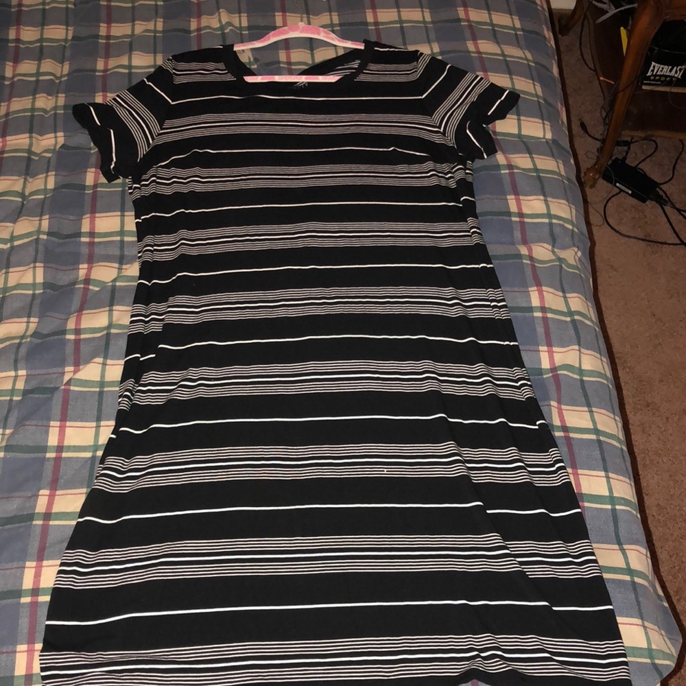striped plus size t shirt dress